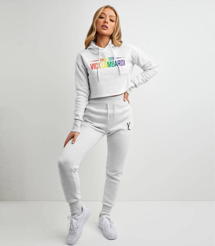 VL RAINBOW TOP CROP SWEATSUIT